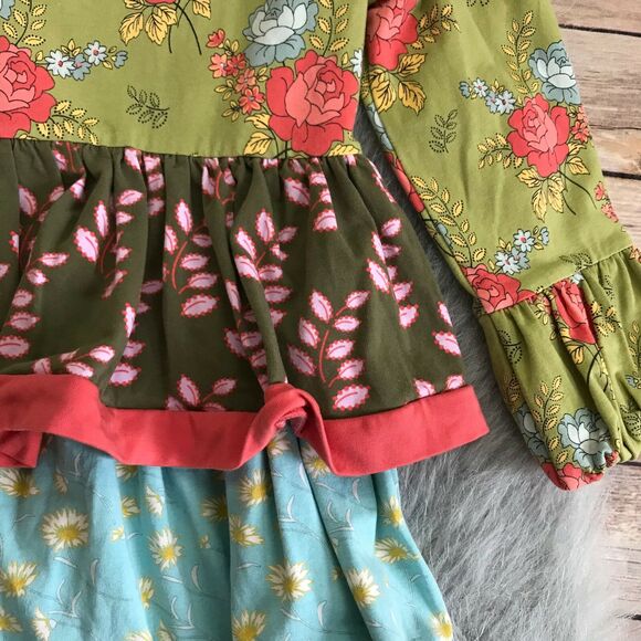 Matilda Jane Girls Top Size 8 Secret Fields Frills Fauna Ruffle Tee Floral Multi - Picture 7 of 7